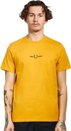Fred Perry Ανδρικό T-shirt Κίτρινο με Λογότυπο