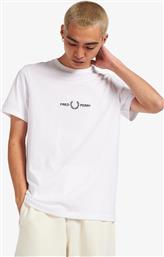 Fred Perry Ανδρικό T-shirt Λευκό με Στάμπα από το Favela
