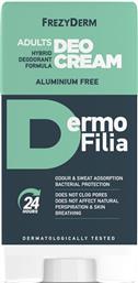 Frezyderm Dermofilia Adults Αποσμητικό 24h σε Κρέμα Χωρίς Αλουμίνιο 40ml