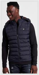 Funky Buddha Αμάνικο Ανδρικό Μπουφάν Puffer Navy Μπλε