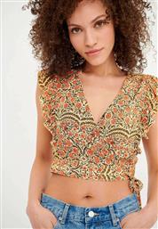 Funky Buddha Γυναικείο Crop Top Αμάνικο Καλοκαιρινό Floral Dark Orange από το Z-mall