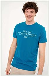 Funky Buddha Ανδρικό T-shirt Deep Teal με Λογότυπο