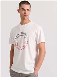 Funky Buddha Ανδρικό T-shirt Κοντομάνικο Εκρού