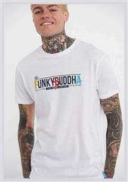 Funky Buddha Ανδρικό T-shirt Λευκό με Λογότυπο