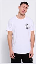 Funky Buddha Ανδρικό T-shirt Λευκό με Στάμπα από το Outletcenter