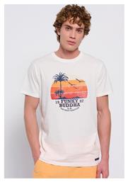 Funky Buddha Ανδρικό T-shirt Λευκό με Στάμπα