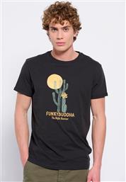 Funky Buddha Ανδρικό T-shirt Μαύρο με Στάμπα