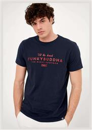 Funky Buddha Ανδρικό T-shirt Navy Μπλε με Λογότυπο