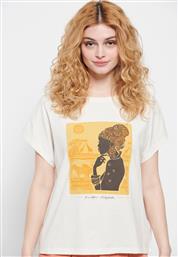 Funky Buddha FBL007-18804 Γυναικείο T-shirt Λευκό