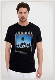 Funky Buddha FBM005-06404 Ανδρικό T-shirt Μαύρο με Στάμπα