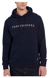 Funky Buddha Φούτερ Navy Μπλε με Κουκούλα