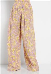 Funky Buddha Γυναικεία Ψηλόμεση Υφασμάτινη Παντελόνα με Λάστιχο σε Wide Γραμμή Lavender από το Outletcenter