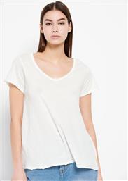 Funky Buddha Γυναικείο Αθλητικό T-shirt με V Λαιμόκοψη Λευκό