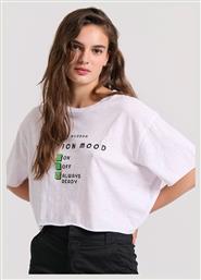 Funky Buddha Γυναικείο Crop T-shirt Λευκό από το Funky Buddha