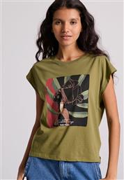 Funky Buddha Γυναικείο T-shirt Χακί