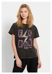 Funky Buddha Γυναικείο T-shirt Ριγέ Μαύρο από το Funky Buddha