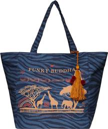 Funky Buddha Υφασμάτινη Τσάντα Θαλάσσης Animal Print