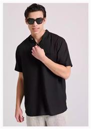 Funky Buddha Λινό Πουκάμισο Black