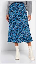 Funky Buddha Midi Φούστα Floral σε Μπλε χρώμα