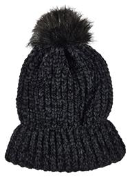 Funky Buddha Pom Pom Beanie Γυναικείος Σκούφος Πλεκτός σε Μαύρο χρώμα από το Z-mall