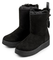 Funky Buddha Suede Γυναικεία Μποτάκια με Πλατφόρμα Μαύρα