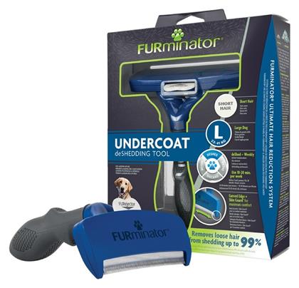 FURminator Undercoat Tool Χτένα L για Κοντότριχους Σκύλους με Ξυράφι για Απομάκρυνση Τριχών από το Plus4u