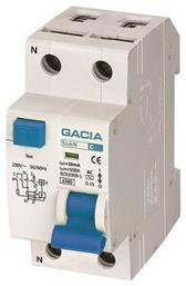 Gacia Ρελέ Ράγας Διαρροής 20A Διπολικό με Τάση 230V 4.5KA 30mA 1P+N Type AC 500-43502 από το Esmarket