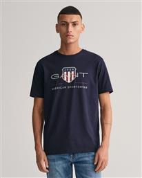 Gant Ανδρικό T-shirt Κοντομάνικο Navy Μπλε από το Altershops