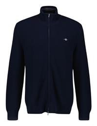 Gant Cotton Ανδρική Ζακέτα Πλεκτή με Φερμουάρ Navy Blue