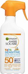 Garnier Αδιάβροχο Παιδικό Αντηλιακό Spray Ambre Solaire Sensitive Advanced SPF50+ 300mlΚωδικός: 18148385