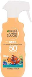 Garnier Αδιάβροχο Παιδικό Αντηλιακό Spray Ambre Solaire Kids Sun Protection Nemo SPF50+ 300ml