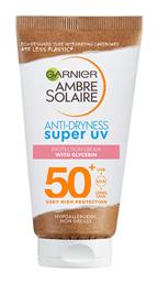 Garnier Ambre Solaire Anti-Dryness Super UV Αντηλιακή Κρέμα Προσώπου SPF50 50ml