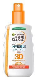 Garnier Ambre Solaire Invinsible Protect Tan Vitamin E & Carotene Αδιάβροχη Αντηλιακή Λοσιόν για το Σώμα SPF30 σε Spray 200ml από το Pharm24