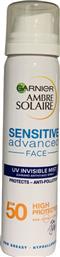 Garnier Ambre Solaire Sensitive Advanced Αντηλιακή Λοσιόν Προσώπου SPF50 σε Spray 75ml