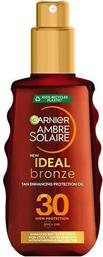 Garnier Ambre Solaire Ideal Bronze Αντηλιακό Λάδι για το Σώμα SPF30 σε Spray 200ml