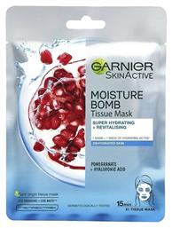 Garnier SkinActive Moisture Bomb Με Ρόδι & Υαλουρονικό Οξύ Μάσκα Προσώπου για Αναζωογόνηση / Ενυδάτωση 28gr από το e-Fresh