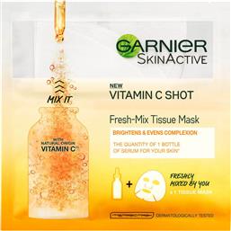Garnier SkinActive Vitamin C Shot Μάσκα Προσώπου για Αναζωογόνηση 33gr από το Pharm24