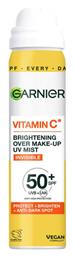 Garnier Vitamin C Brightening Over Make-Up SPF50+ Αντηλιακό Mist 75ml