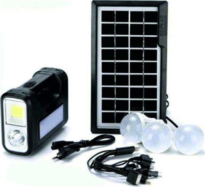 GDLite Ηλιακό Σύστημα Φωτισμού Φόρτισης Με Panel Μπαταρία Φακό + 3 Λάμπες GD-8017 από το Electronicplus