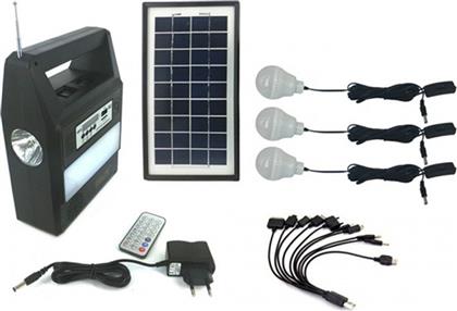 GDLite Gdplus Ηλιακό Πακέτο Φωτισμού Πάνελ Φορτιστή 3 λάμπες Ραδιόφωνο FM MP3 από το Electronicplus
