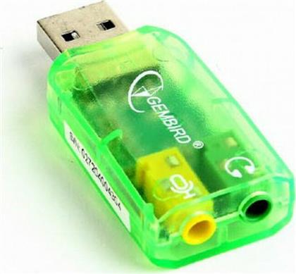 Gembird Virtus Εξωτερική USB Κάρτα Ήχου 2.0 σε Πράσινο χρώμα από το e-shop
