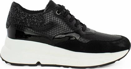 Geox Backsie Δερμάτινα Ανατομικά Sneakers σε Μαύρο Χρώμα από το Troumpoukis