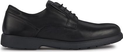 Geox Black Spherica Δερμάτινα Ανδρικά Casual Παπούτσια Μαύρα από το Epapoutsia