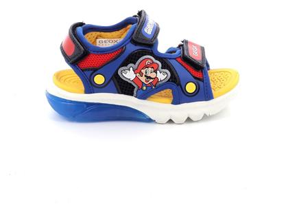 Geox Παιδικά Πέδιλα J Sandal Ciberdron με Σκρατς & Φωτάκια Μπλε