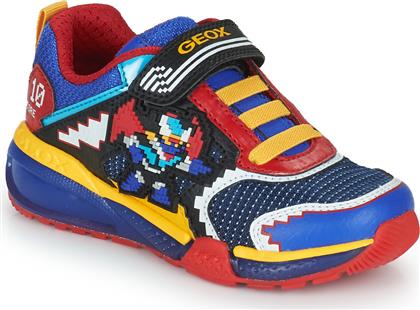 Geox Παιδικά Sneakers Bayonyc Ανατομικά με Σκρατς για Αγόρι Μπλε