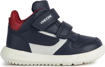 Geox Παιδικά Sneakers High Ανατομικά με Σκρατς Navy Μπλε