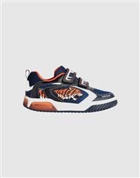 Geox Παιδικά Sneakers Inek Ανατομικά με Σκρατς & Φωτάκια για Αγόρι Navy / Orange από το Spartoo