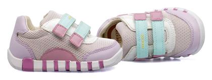 Geox Παιδικά Sneakers Respira Ανατομικά με Σκρατς Ροζ