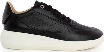 Geox Rubidia Δερμάτινα Ανατομικά Sneakers σε Μαύρο Χρώμα από το Troumpoukis