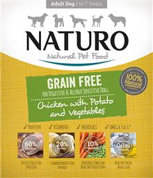 ΓΕΥΜΑ ΣΚΥΛΟΥ NATURO GRAIN FREE ΚΟΤΟΠΟΥΛΟ-ΠΑΤΑΤΑ - ΛΑΧΑΝΙΚΑ 400GR